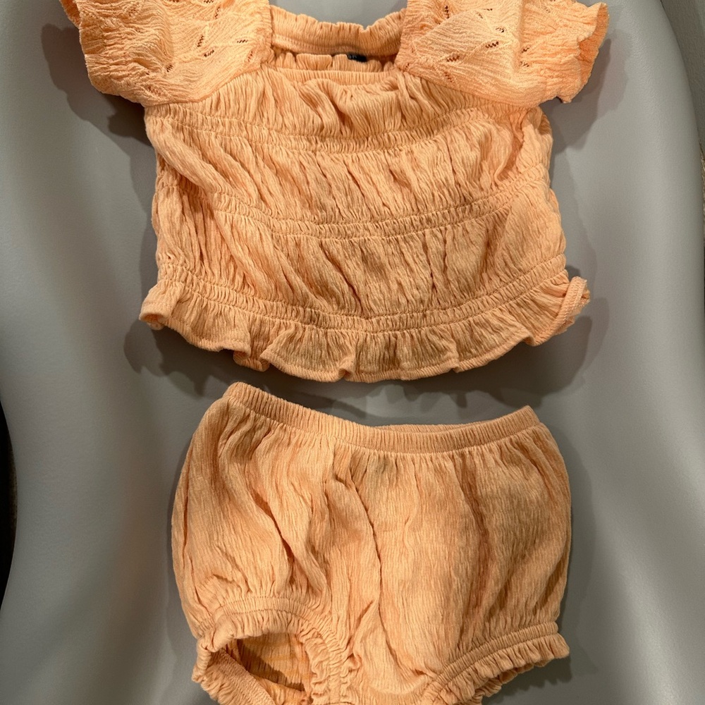 Old Navy Orange Matching Diaper Cover Set